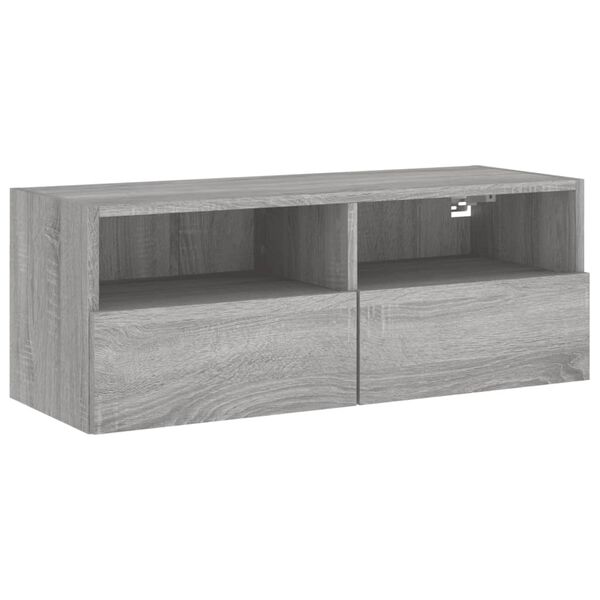 vidaXL Mueble de pared TV madera de ingenier&iacute;a Sonoma gris 80x30x30 cm
