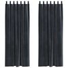 vidaXL Cortinas opacas 2 uds. Gris oscuro 140 x 260 cm Terciopelo
