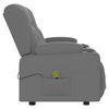 vidaXL Sillón reclinable masaje 2 plazas y portavasos cuero PE gris