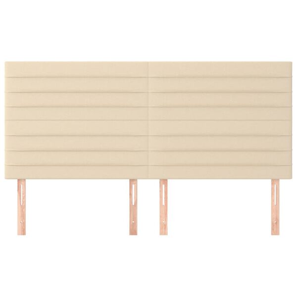 vidaXL Cabecero de cama de tela color crema 160x5x118/128 cm