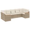 vidaXL Set sof&aacute;s de jard&iacute;n 7 piezas y cojines rat&aacute;n sint&eacute;tico beige