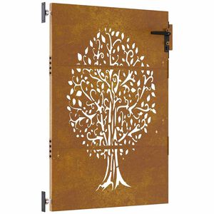 vidaXL Puerta de jard&iacute;n 85 x 125 cm Negro Con cerradura