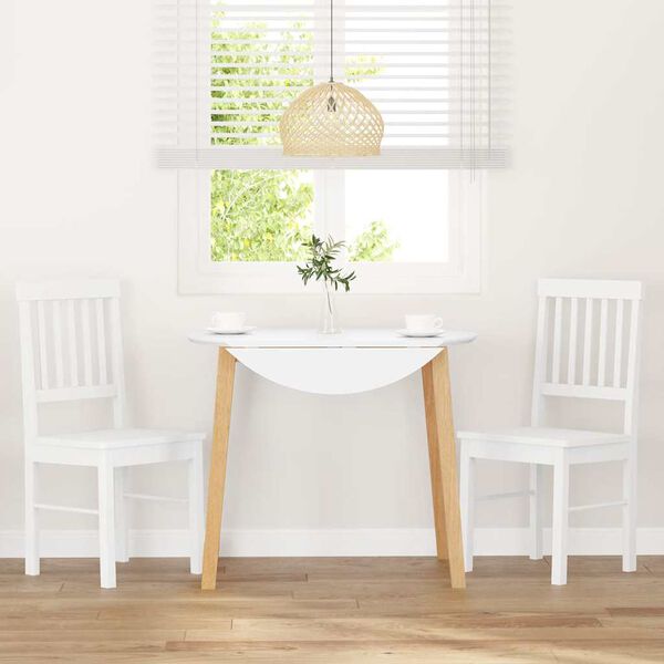 vidaXL Sillas de comedor 2 unidades madera maciza de caucho blanco