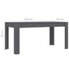 vidaXL Mesa de comedor de madera de ingenier&iacute;a gris 160x80x76 cm