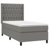 vidaXL Cama box spring con colch&oacute;n tela gris oscuro 100x200 cm