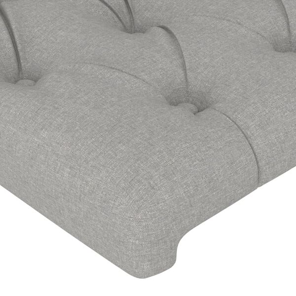 vidaXL Cabecero de cama gris claro 144x7x118/128 cm de tela