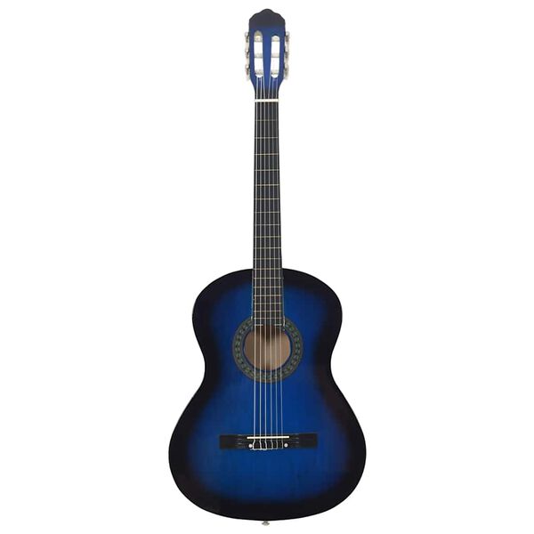 vidaXL Guitarra clásica para principiantes madera de tilo azul 4/4 39"