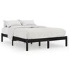 vidaXL Estructura de cama sin colch&oacute;n madera maciza negro 140x190 cm