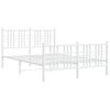 vidaXL Estructura cama sin colch&oacute;n con estribo metal blanco 140x190 cm