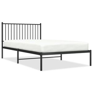 vidaXL Estructura cama sin colchón con cabecero metal negro 107x203 cm
