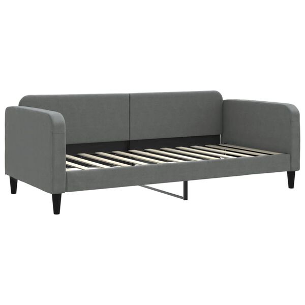 vidaXL Sof&aacute; cama nido con cajones tela gris oscuro 90x200 cm
