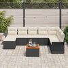 vidaXL Conjunto de sof&aacute;s de jard&iacute;n 9 pcs Negro rat&aacute;n sint&eacute;tico