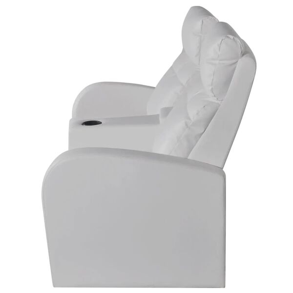 vidaXL Sill&oacute;n reclinable con 2 plazas de cuero artificial blanco