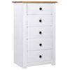 vidaXL Aparador de madera maciza pino estilo Panam&aacute; blanco 46x40x89 cm