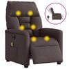 vidaXL Sill&oacute;n reclinable de masaje el&eacute;ctrico tela marr&oacute;n oscuro