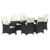 vidaXL Conjunto de Comedor de Jard&iacute;n 7 pcs Negro rat&aacute;n sint&eacute;tico