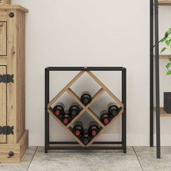 vidaXL Estante de Vino Roble artesanal 51 x 18 x 52,5 cm