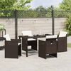 vidaXL Conjunto de Comedor de Jard&iacute;n 5 pcs Marr&oacute;n rat&aacute;n sint&eacute;tico
