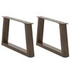 vidaXL Patas para mesa de centro en forma de V (2 unidades, acero natural, 60 x 30-31,3 cm)