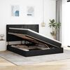 vidaXL Cama con almacenamiento y colch&oacute;n Negro 160 x 200 cm Poli&eacute;ster