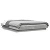 vidaXL Estructura cama con luces LED madera gris hormig&oacute;n 135x190 cm