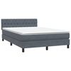 vidaXL Cama box spring con colch&oacute;n y LED terciopelo gris oscuro 140x220 cm