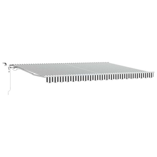 vidaXL Toldo retr&aacute;ctil autom&aacute;tico luz LED antracita blanco 450x300 cm