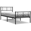 vidaXL Estructura cama sin colch&oacute;n con estribo metal negro 80x200 cm