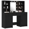 vidaXL Conjunto de Mesa de Tocador con cajón 3 pcs Roble negro