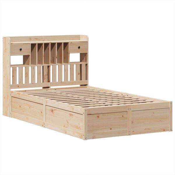 vidaXL Estructura de cama sin colch&oacute;n madera maciza de pino 135x190 cm