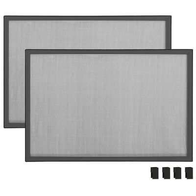 vidaXL Mosquitera extensible de ventanas gris antracita (75-143)x50 cm