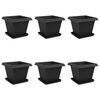 vidaXL Macetas 6 pcs Negro 38 x 38 x 30 cm Pl&aacute;stico