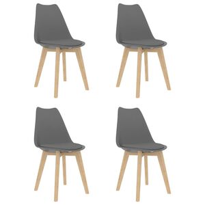 vidaXL Sillas de comedor 4 unidades pl&aacute;stico gris