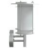 vidaXL Apliques de exterior 2 unidades acero inoxidable plateado