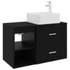 vidaXL Juego de muebles de ba&ntilde;o 2 pcs Roble Negro Madera de ingenier&iacute;a