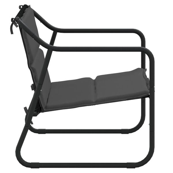 vidaXL Banco de jardín de 2 plazas acero con cojín gris antracita