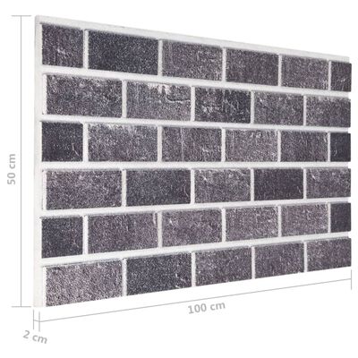 vidaXL Paneles de pared 3D diseño de ladrillo 10 uds EPS negro y gris
