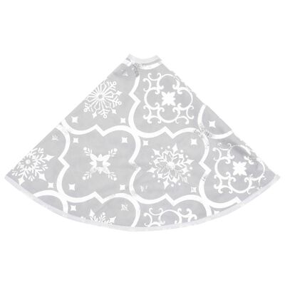 vidaXL Falda del árbol de Navidad de lujo y calcetín tela blanco 90 cm