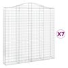 vidaXL Cestas de gaviones 7 uds forma de arco hierro 200x30x200/220 cm