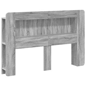 vidaXL Cabecero con armario Gris Sonoma Madera de ingenier&iacute;a