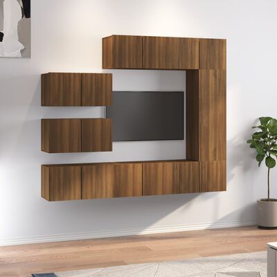 vidaXL Set de muebles para TV 8 pzas madera contrachapada roble marrón