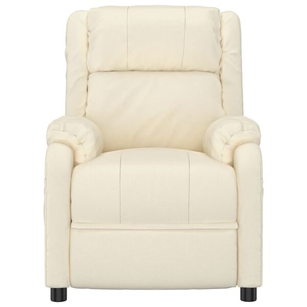 vidaXL Sillón de masaje eléctrico cuero sintético crema