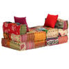 vidaXL Puf modular de 3 plazas de tela patchwork