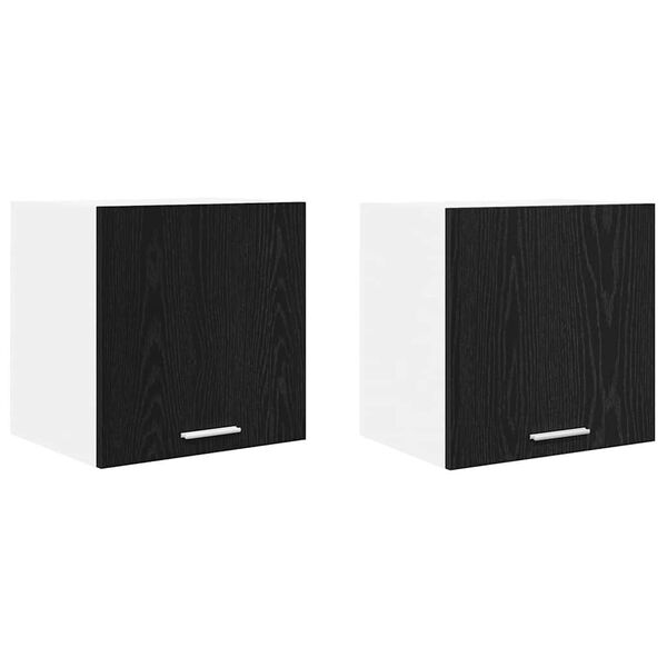 vidaXL Mueble colgante con puerta 2 pcs Roble Negro y 40 x 31 x 40 cm