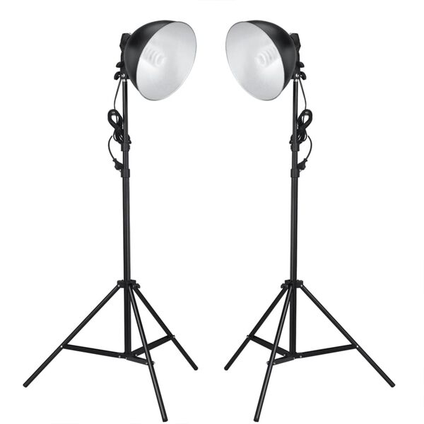 vidaXL Kit de estudio fotogr&aacute;fico con luces, fondo y reflector