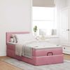vidaXL Estructura cama otomana colch&oacute;n terciopelo rosa 80x200cm