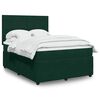 vidaXL Cama box spring con colch&oacute;n terciopelo verde oscuro 140x200 cm