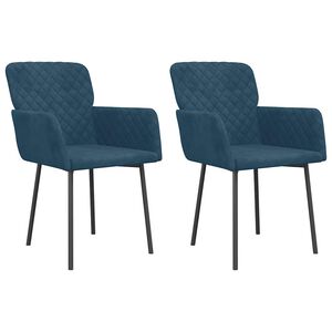 vidaXL Sillas de comedor 2 unidades terciopelo azul