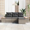 vidaXL Conjunto de sof&aacute; de jard&iacute;n 4 pcs Gris Rattan de Poli&eacute;ster