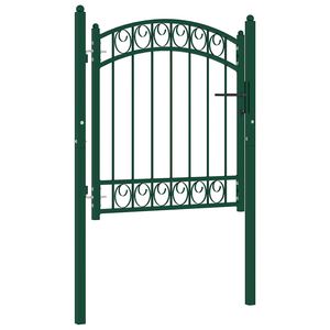 vidaXL Puerta de valla EMMEN con arco superior de acero, 100x86 cm, verde